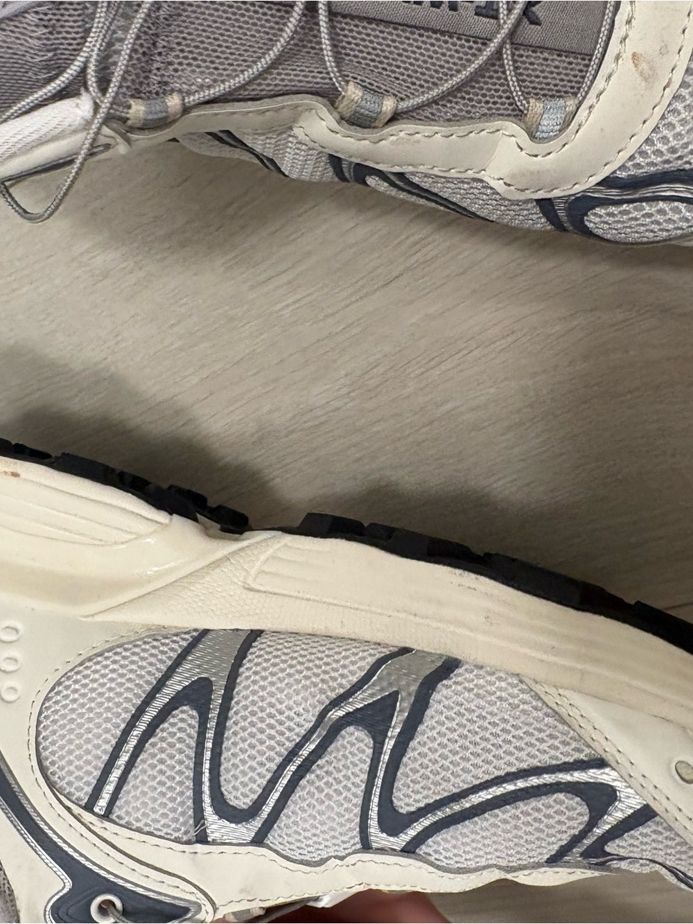 Salomon White and Gray Mesh Sneakers - Picture 8 of 13
